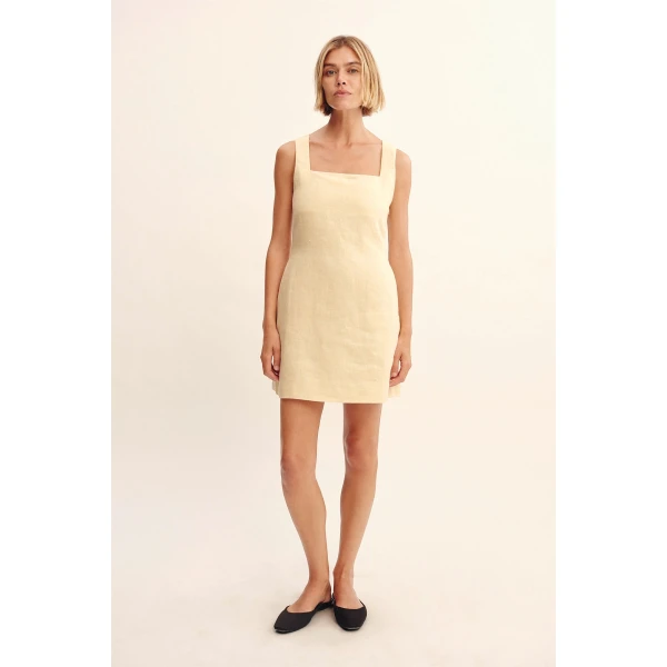Posse Alice Mini Dress - Dusty Citron – sustainable Dresses in Yellow from Australian designer at Luxury Shoes .