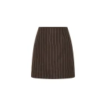 Alice Skirt - Chocolate Cream Pinstripe by Posse the Label ‚Äì luxury skirts in Brown available at Luxury Shoes 