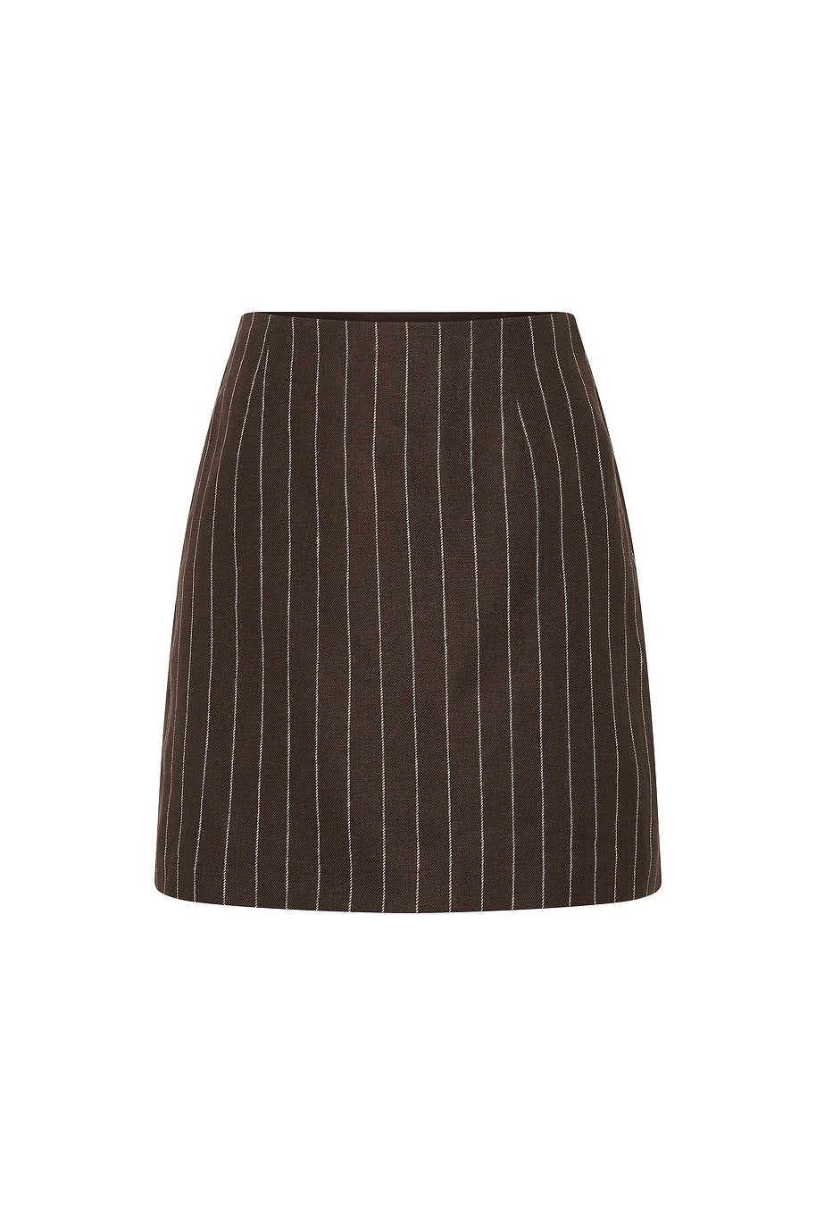 Alice Skirt - Chocolate Cream Pinstripe by Posse the Label ‚Äì luxury skirts in Brown available at Luxury Shoes 