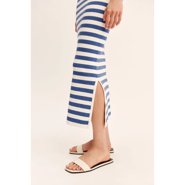 Posse Ari Dress - Blue Stripe – sustainable Dresses in Blue from Australian designer at Luxury Shoes .