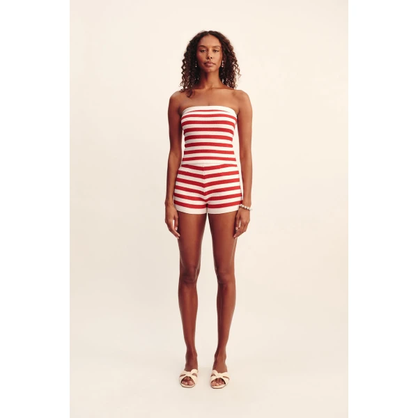 Posse Ari Short - Coral Stripe – sustainable Shorts in Multicolour from Australian designer at Luxury Shoes .