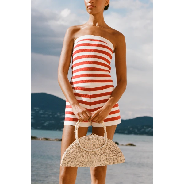 Posse Ari Short - Coral Stripe – sustainable Shorts in Multicolour from Australian designer at Luxury Shoes .
