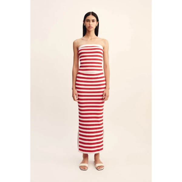 Posse Ari Skirt - Coral Stripe – sustainable Skirts in Multicolour from Australian designer at Luxury Shoes .