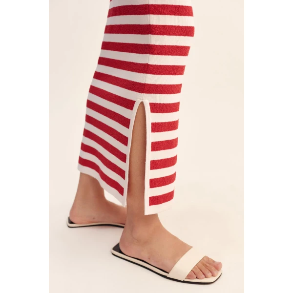 Posse Ari Skirt - Coral Stripe – sustainable Skirts in Multicolour from Australian designer at Luxury Shoes .