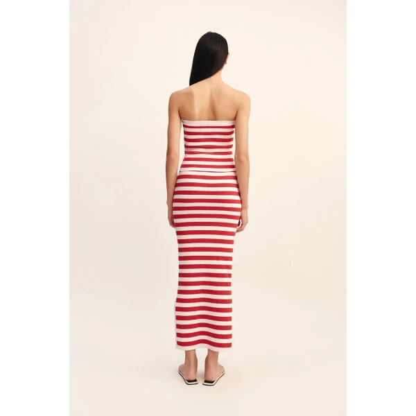 Posse Ari Skirt - Coral Stripe – sustainable Skirts in Multicolour from Australian designer at Luxury Shoes .