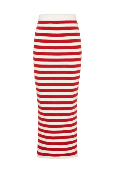 Ari Skirt - Coral Stripe by Posse the Label ‚Äì luxury skirts in Multicolour available at Luxury Shoes 