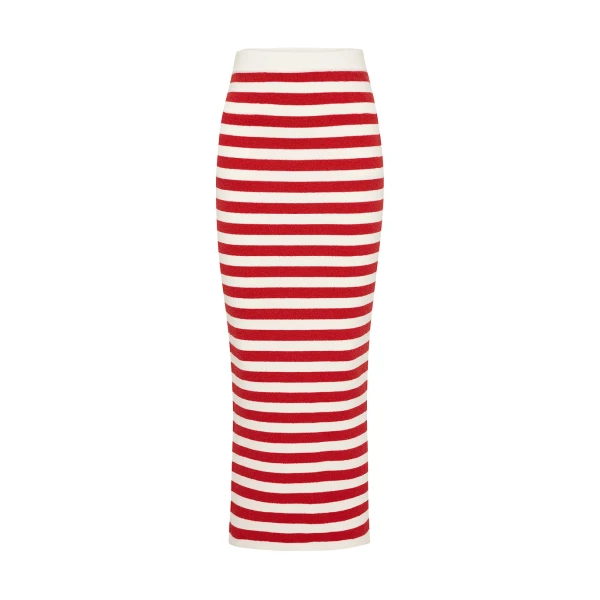 Ari Skirt - Coral Stripe by Posse the Label ‚Äì luxury skirts in Multicolour available at Luxury Shoes 