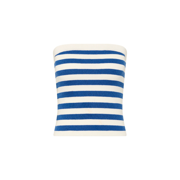 Ari Strapless Top - Blue Stripe by Posse the Label ‚Äì luxury tops in Blue available at Luxury Shoes 