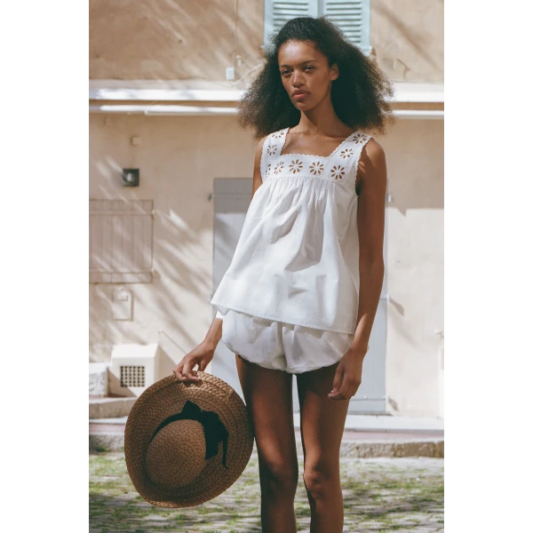 Posse Aurelia Short - Vintage White – sustainable Shorts in White from Australian designer at Luxury Shoes .