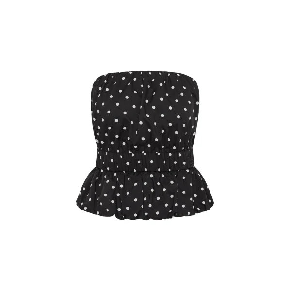 Aurelia Strapless Top - Black White Polka Dot by Posse the Label ‚Äì luxury tops in Black available at Luxury Shoes 