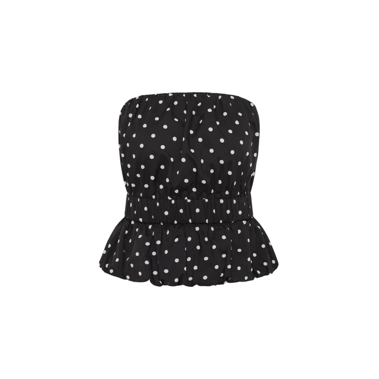 Aurelia Strapless Top - Black White Polka Dot by Posse the Label ‚Äì luxury tops in Black available at Luxury Shoes 
