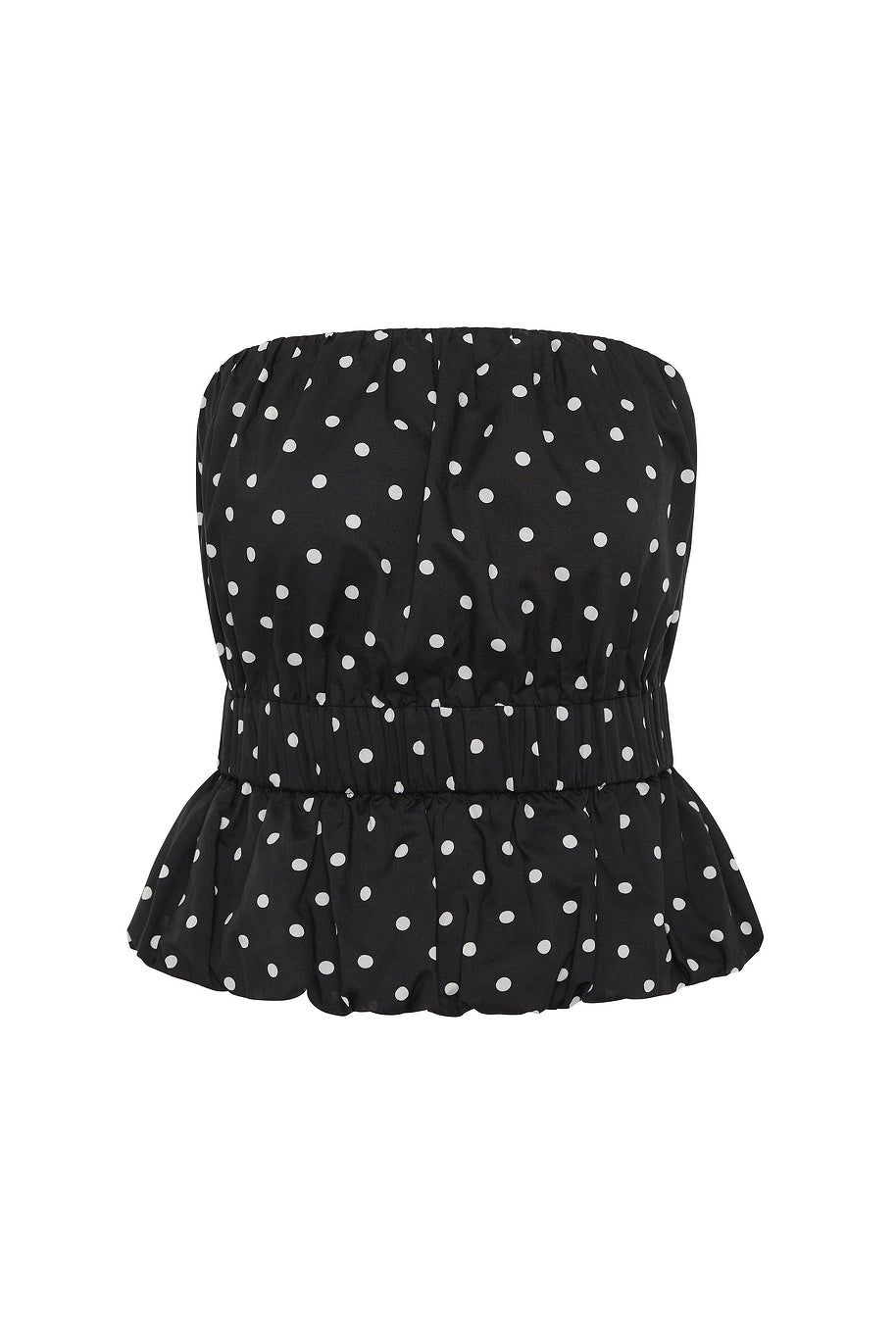 Posse The label Aurelia Strapless Top – Black White Polka Dot