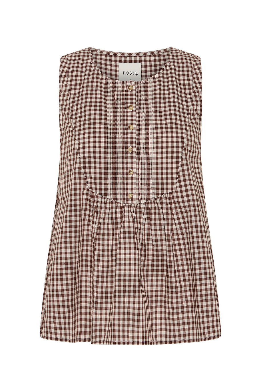 Posse The label Callie Blouse – Petite Mocha Gingham