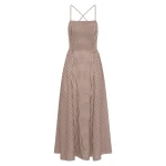 Callie Dress - Petite Mocha Gingham by Posse the Label ‚Äì luxury dresses in Brown available at Luxury Shoes 