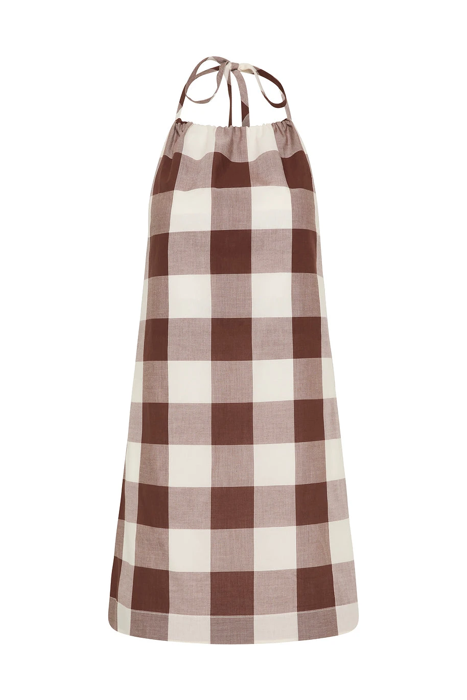 Posse Callie Mini Dress - Mocha Gingham – Minimalist Sustainable Dresses | Luxury Shoes Callie Mini Dress - Mocha Gingham by Posse the Label ‚Äì luxury dresses in Brown available at Luxury Shoes