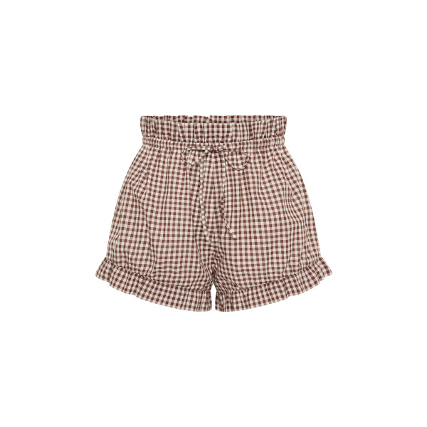 Callie Short - Petite Mocha Gingham by Posse the Label ‚Äì luxury shorts in Brown available at Luxury Shoes 