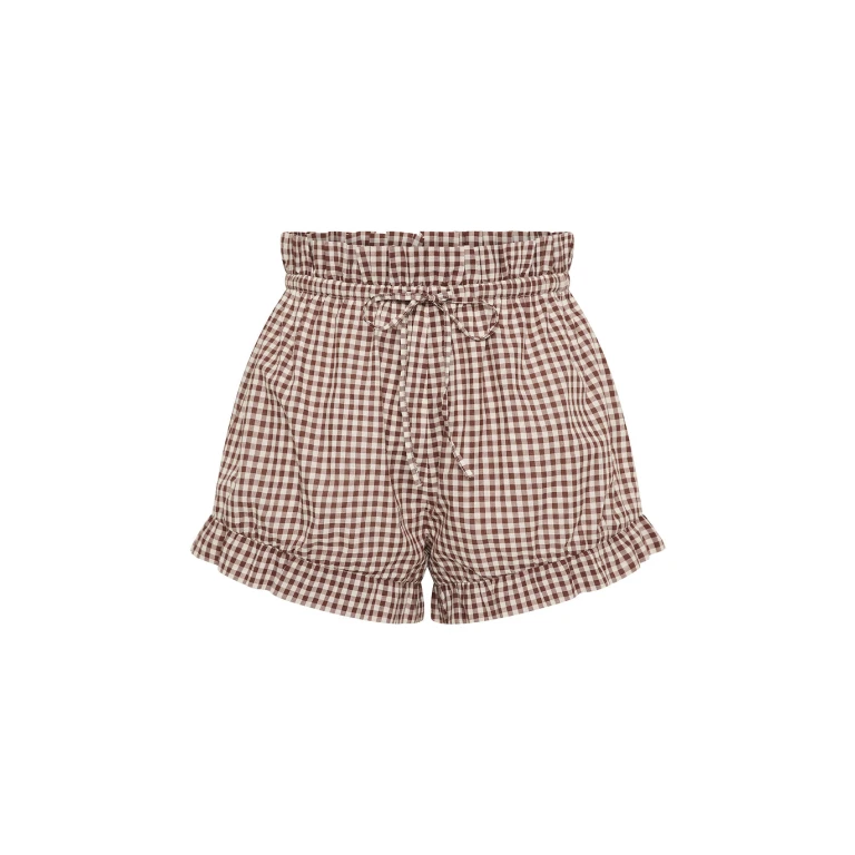 Callie Short - Petite Mocha Gingham by Posse the Label ‚Äì luxury shorts in Brown available at Luxury Shoes 