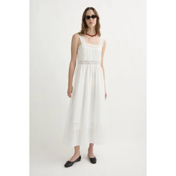 Posse Daphne Dress - Vintage White – sustainable Dresses in White from Australian designer at Luxury Shoes .