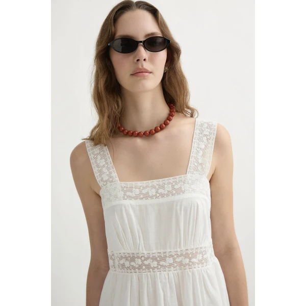 Posse Daphne Dress - Vintage White – sustainable Dresses in White from Australian designer at Luxury Shoes .