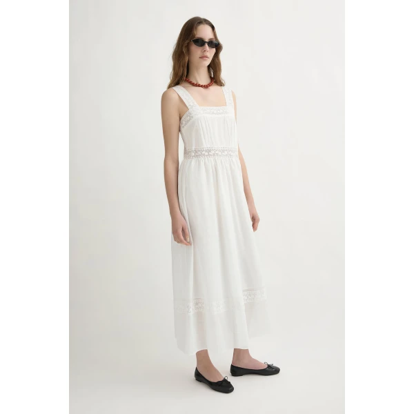 Posse Daphne Dress - Vintage White – sustainable Dresses in White from Australian designer at Luxury Shoes .