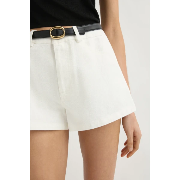 Posse Drew Hotpant - Vintage White – sustainable Shorts in White from Australian designer at Luxury Shoes .