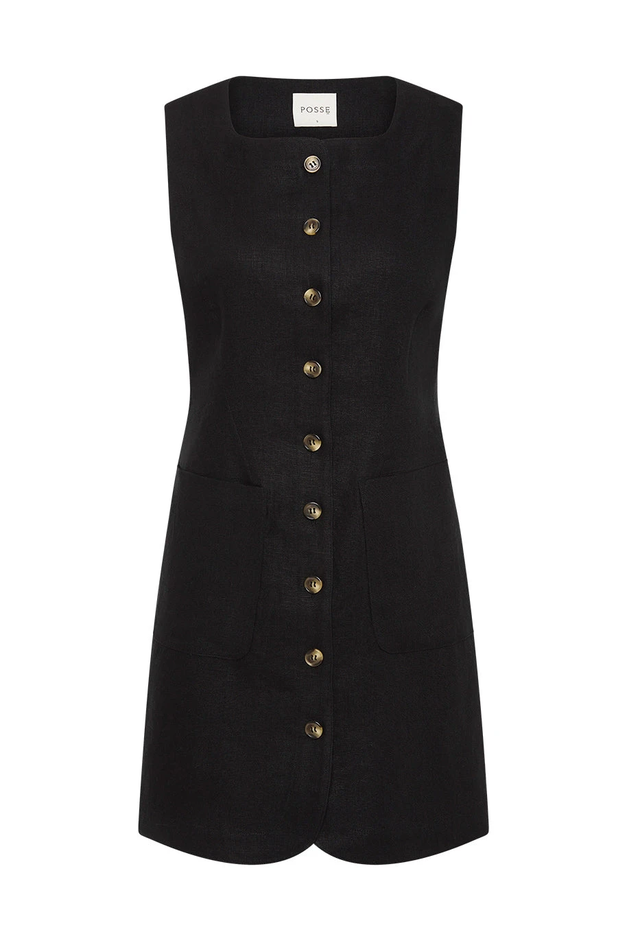 Posse Emma Button Down Dress - Black – Minimalist Sustainable Dresses | Luxury Shoes Emma Button Down Dress - Black by Posse the Label ‚Äì luxury dresses in Black available at Luxury Shoes