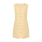 Emma Button Down Dress - Dusty Citron by Posse the Label ‚Äì luxury dresses in Yellow available at Luxury Shoes 