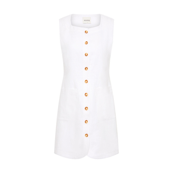 Emma Button Down Dress - Ivory by Posse the Label ‚Äì luxury dresses in Ivory available at Luxury Shoes 