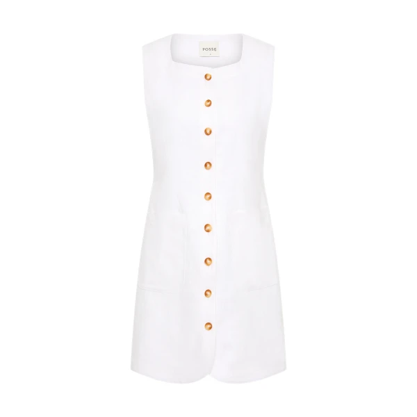 Emma Button Down Dress - Ivory by Posse the Label ‚Äì luxury dresses in Ivory available at Luxury Shoes 
