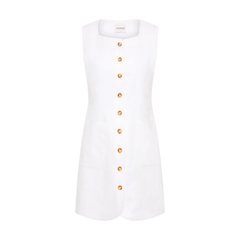 Emma Button Down Dress - Ivory by Posse the Label ‚Äì luxury dresses in Ivory available at Luxury Shoes 