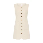 Emma Button Down Dress - Natural by Posse the Label ‚Äì luxury dresses in Neutrals available at Luxury Shoes 