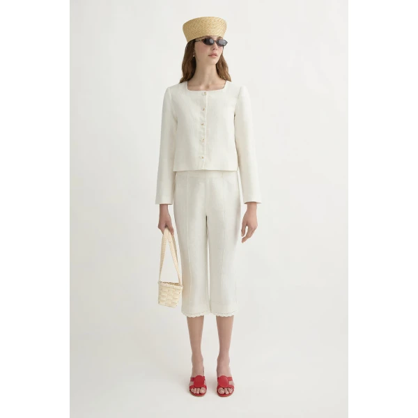 Posse Emma Jacket - Cream – sustainable Jackets in Ivory from Australian designer at Luxury Shoes .