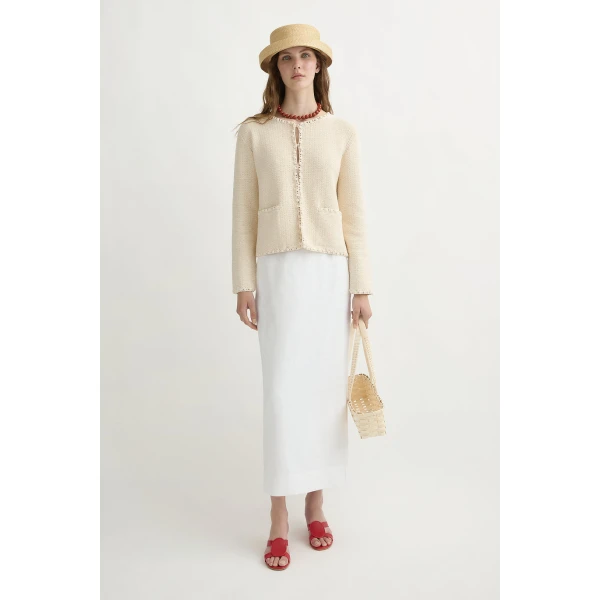 Posse Emma Pencil Skirt - Ivory – sustainable Skirts in Ivory from Australian designer at Luxury Shoes .