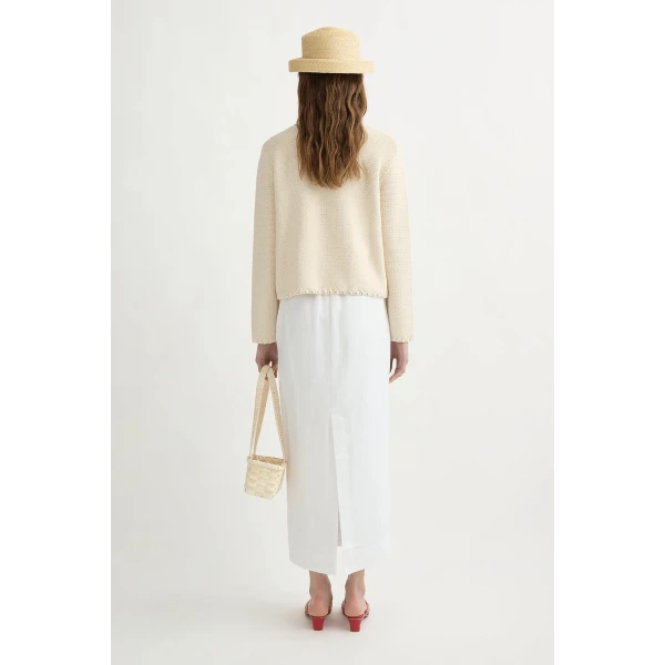 Posse Emma Pencil Skirt - Ivory – sustainable Skirts in Ivory from Australian designer at Luxury Shoes .