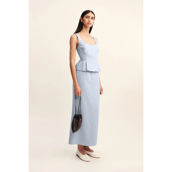 Posse Emma Pencil Skirt - Silver Blue – sustainable Skirts in Blue from Australian designer at Luxury Shoes .
