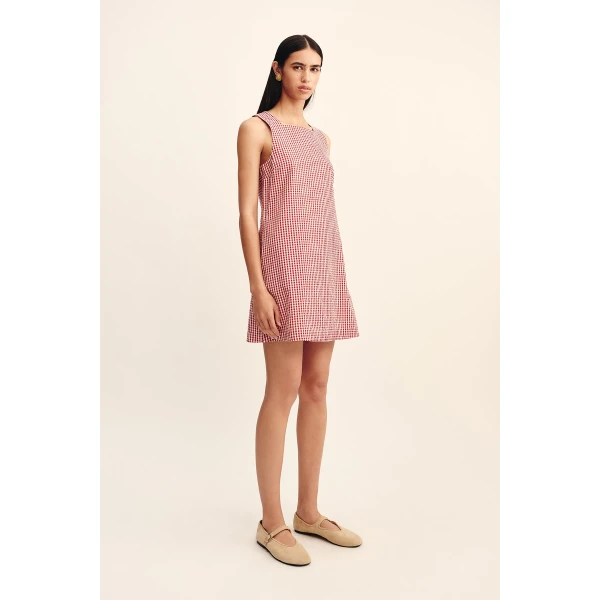 Posse Emma Shift Dress - Red Gingham – sustainable Dresses in Red from Australian designer at Luxury Shoes .