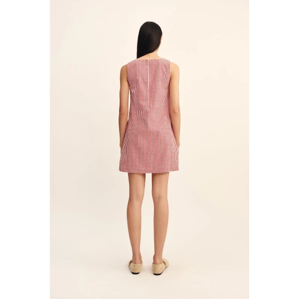 Posse Emma Shift Dress - Red Gingham – sustainable Dresses in Red from Australian designer at Luxury Shoes .