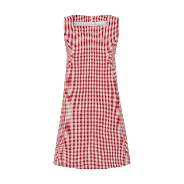 Emma Shift Dress - Red Gingham by Posse the Label ‚Äì luxury dresses in Red available at Luxury Shoes 