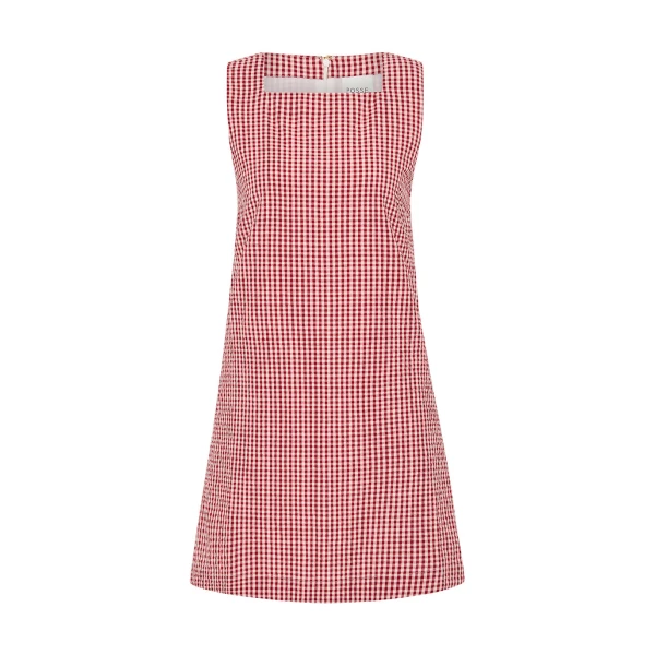 Emma Shift Dress - Red Gingham by Posse the Label ‚Äì luxury dresses in Red available at Luxury Shoes 