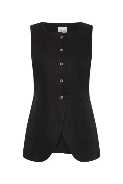 Emma Vest - Black by Posse the Label ‚Äì luxury jackets in Black available at Luxury Shoes 