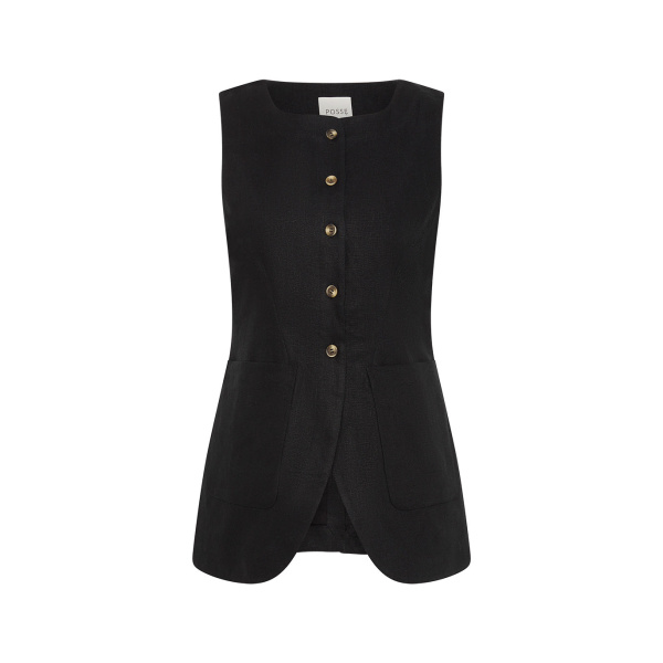 Emma Vest - Black by Posse the Label ‚Äì luxury jackets in Black available at Luxury Shoes 