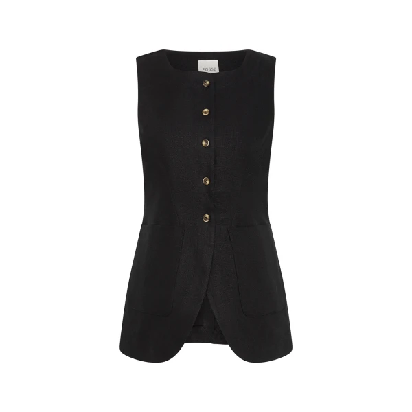Emma Vest - Black by Posse the Label ‚Äì luxury jackets in Black available at Luxury Shoes 