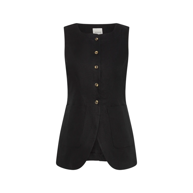 Emma Vest - Black by Posse the Label ‚Äì luxury jackets in Black available at Luxury Shoes 