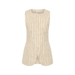 Emma Vest - Cream Pinstripe by Posse the Label ‚Äì luxury jackets in Ivory available at Luxury Shoes 