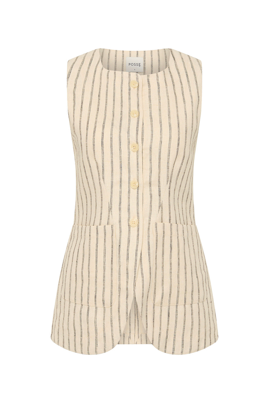 Posse The label Emma Vest – Cream Pinstripe