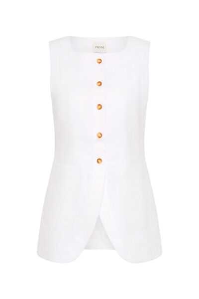 Emma Vest - Ivory by Posse the Label ‚Äì luxury jackets in Ivory available at Luxury Shoes 