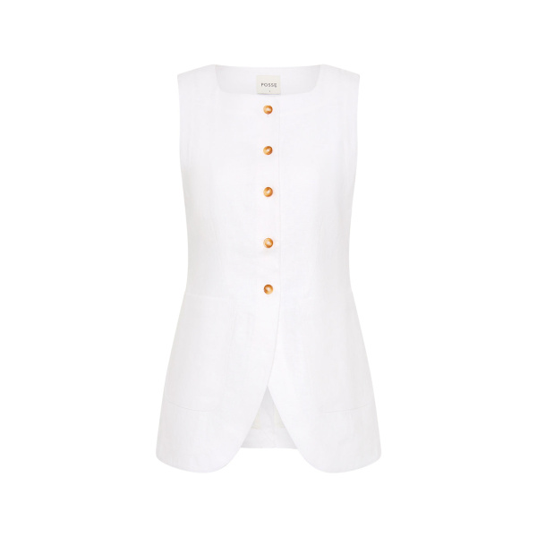 Emma Vest - Ivory by Posse the Label ‚Äì luxury jackets in Ivory available at Luxury Shoes 