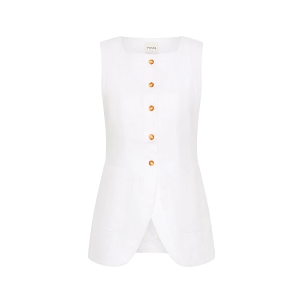 Emma Vest - Ivory by Posse the Label ‚Äì luxury jackets in Ivory available at Luxury Shoes 