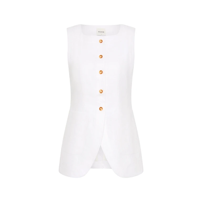 Emma Vest - Ivory by Posse the Label ‚Äì luxury jackets in Ivory available at Luxury Shoes 