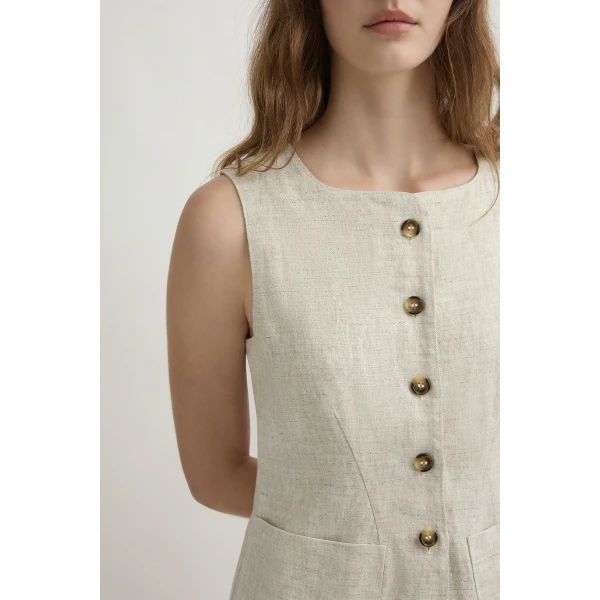 Posse Emma Vest - Natural – sustainable Jackets in Neutrals from Australian designer at Luxury Shoes .